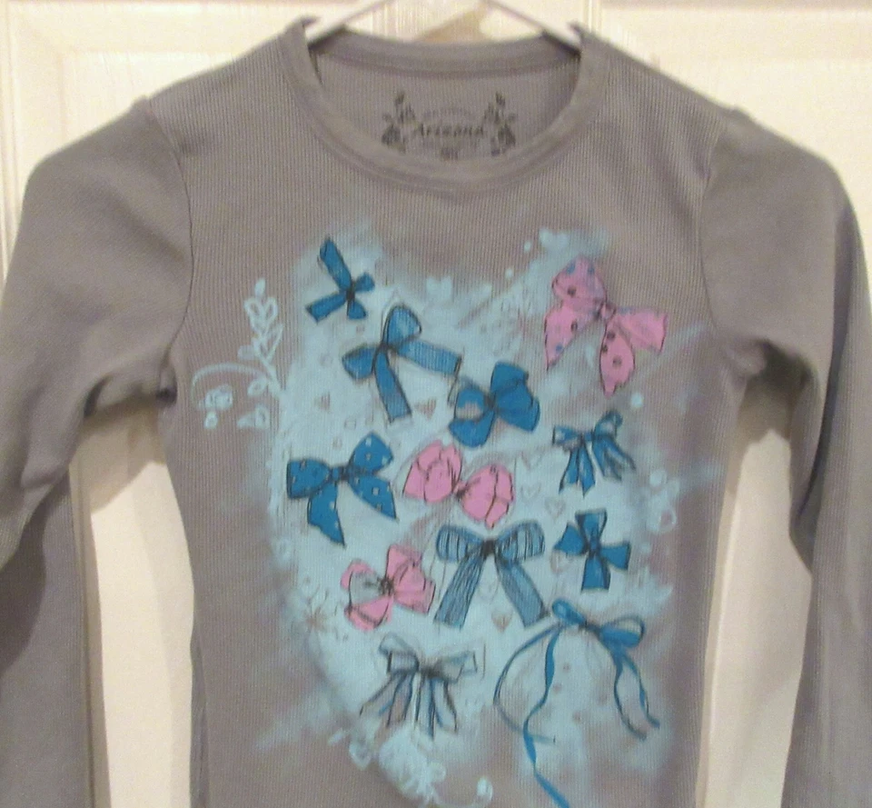 Niñas ARIZONA Gráfico CAMISETA ~ Talla MEDIANA 10 12 NUEVO Camisa Camiseta Top Gris Foto 2 de 4