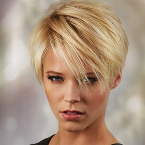 Short Straight Wigs Synthetic Wigs Blonde Hair Natural Lady