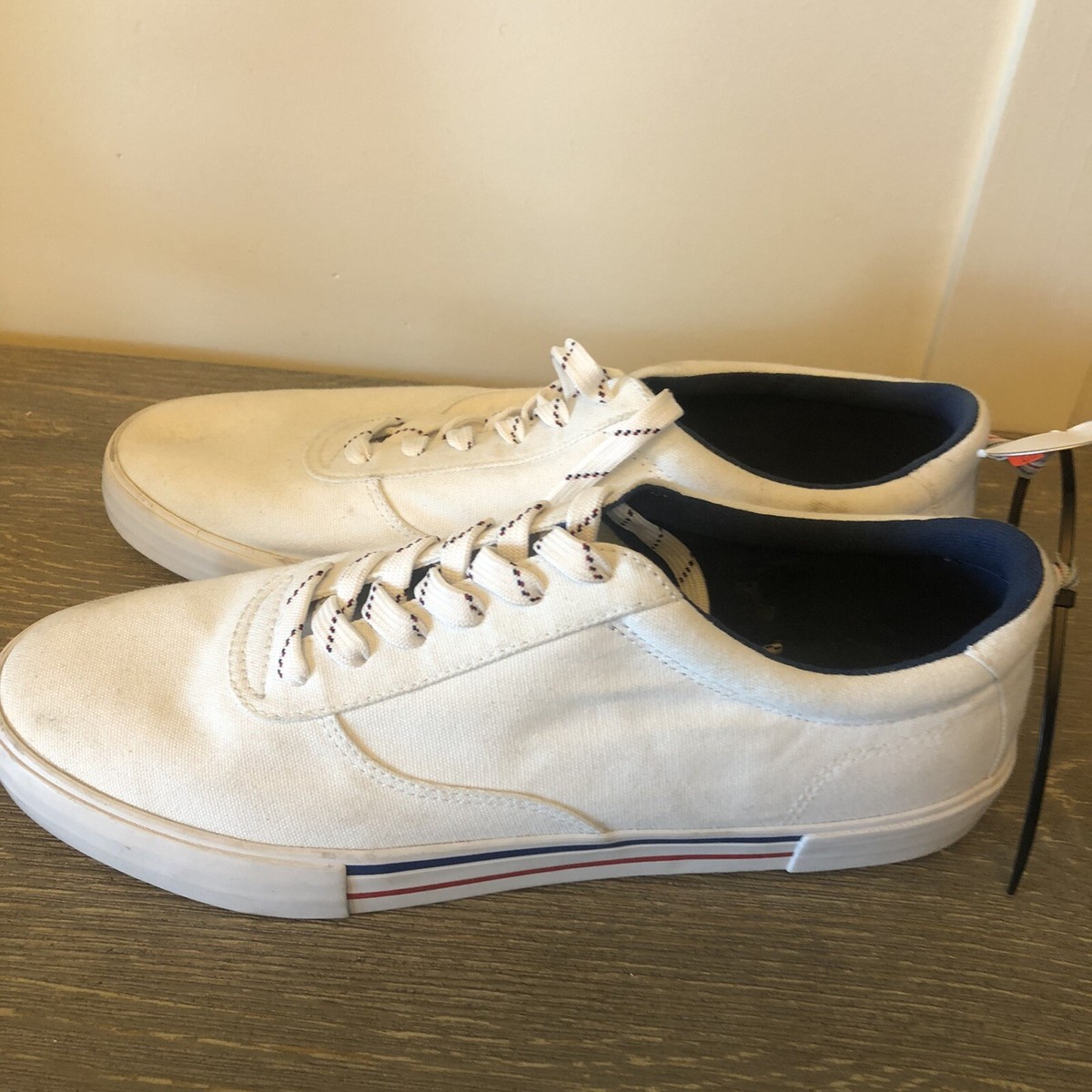  Lace Up Sneakers In White Canvas With Brown Cap Shoes Mens Sz UK 10 US 11‎ ASOS Sneakers for Men | Online Sale up to 55% off | Lyst main image 3