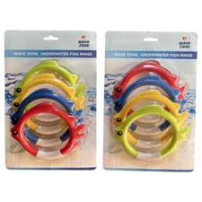 Wave Zone Diving Swimming Pool Toy Play Underwater Fish Rings Lot Of 2 4 Packs