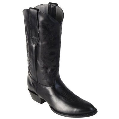 Men's Los Altos Black Genuine Pull Up Leather Round Toe Cowboy Western Boots D