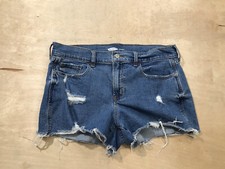 Old Navy Womens Blue Distressed Denim Regular Fit Stretch Boyfriend Shorts Sz 8