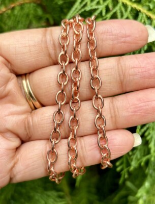 16 inch Pure Copper Cable Link Chain Necklace, Healing Copper Jewelry, Spiritual