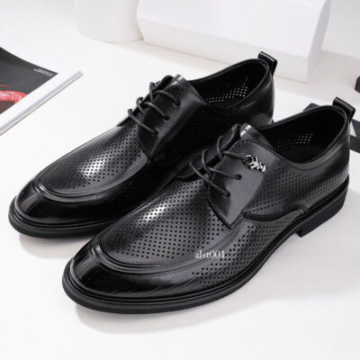 Breathable Hollow Out Formal Dress Men's Summer Real Leather Shoes Business  size | eBay