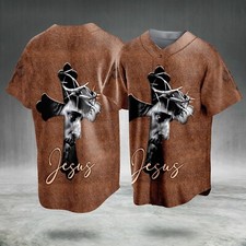 Jesus Cross Jesus is my God Christian All Over Print Baseball Jersey S-5XL