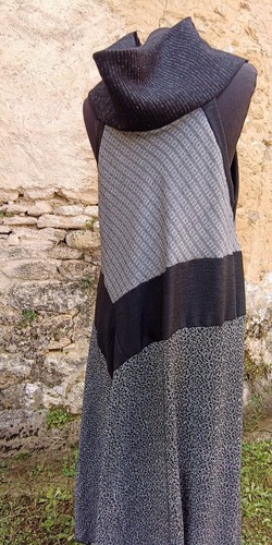 NEW One|Off Handmade Avant-Garde Winter dress French Tweed & Wool | One Size - Picture 9 of 10