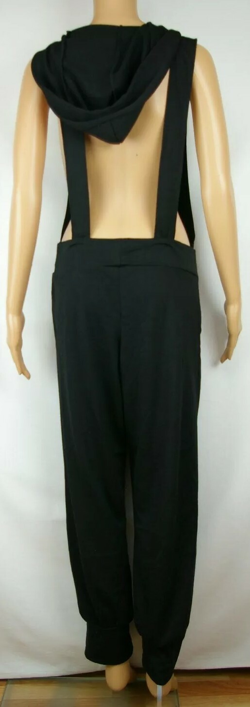 Brian Freidman Solid Black Hooded Pants Overall D… - image 6