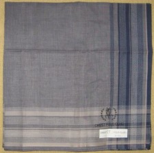 CREST POLO CLUB Woven Stripe Pattern Gray Handkerchief 45cm /SIMOMUR 11