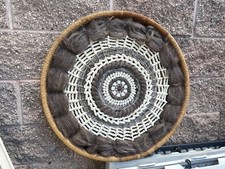 Vintage Boho Fiber Wall Art Wool Tapestry Hanging Hand Woven Bohemian 25"