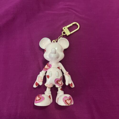 Disney X Baublebar Mickey Mouse Keychain Bag Charm RARE Valentine Hearts ❤️ Pink - Picture 1 of 3