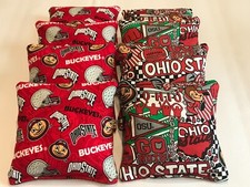 8 CORNHOLE BEAN BAGS OHIO STATE BUCKEYES OSU BUCKS TOP QUALITY TAILGATE TOSS