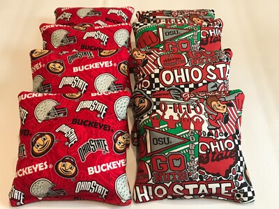 8 CORNHOLE BEAN BAGS OHIO STATE BUCKEYES OSU BUCKS TOP QUALITY TAILGATE ...