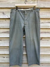 1940s Button Fly Cotton Work Pants Period Repairs 40 Waist