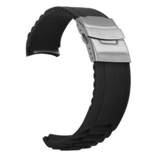 Cinturino orologio 22 mm curvo silicone nero PER ORIENT RAY 2 Raven II AA02005D