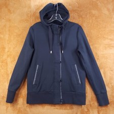 The North Face Sweatshirt Womens Large Black Zip Up Hoodie Cotton Blend Logo