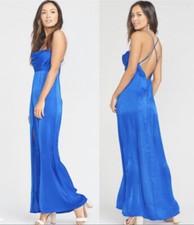 New Show Me Your MuMu Winslet Cowl Neck Maxi Dress Gown Royal Blue XL Event Y2K
