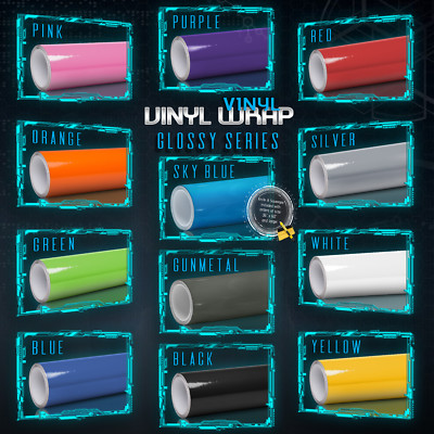 #ad Gloss Glossy Vinyl Wrap Sheet Film Sticker Decal Roll Bubble Air Free Big Cuts $217.75