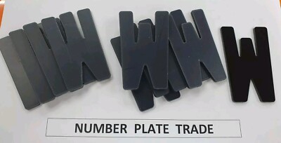 4D Acryl GLANZ Schwarz Buchstabe 3mm Erhöht Zum Selbermachen Registrierung UK REG 3M | W x20 Stck.