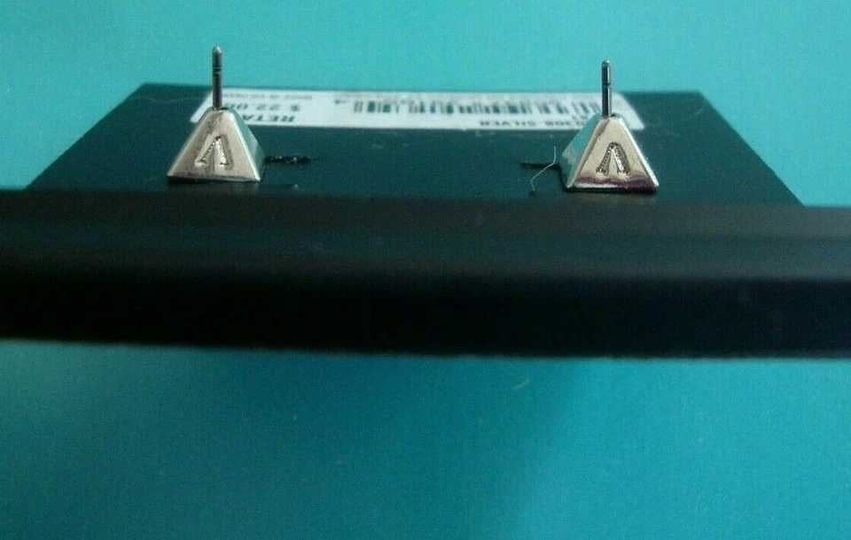 NWT VINCE CAMUTO Silver Tone Pave Crystals Hexagon Stud Earrings~Chic! - Image 3 of 4