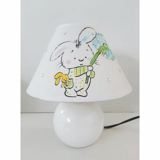Lampe de chevet lapin fleur luminaire LED rechargeable pour chambre enfant