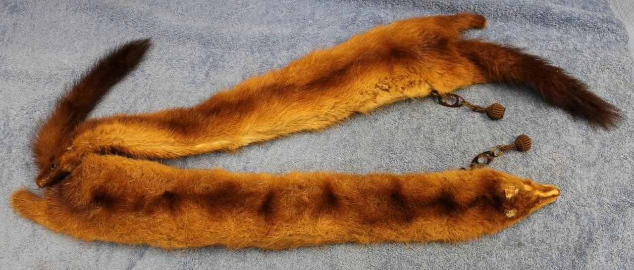 Mink Fur Collar Wrap Scarf Shawl Stole Soft Plush Vintage Handmade Mid-Century?