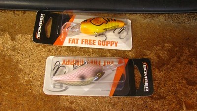 Bomber crankbaits, ''fat free guppy'', 2 3/8'', 3/8 oz, 2 ct, 2 colorsfree shipping