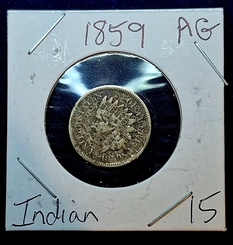 1859 Indian Head Cent First Year, About Good AG  Features 1C