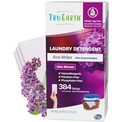 Compact Dry Laundry Detergent Sheets - Up to 768 Loads, Eco-Strips, 384 Count