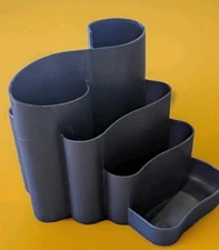 Vintage 1990s Retro Tenex Class 200 Navy Blue Desk Top Stationary Organizer