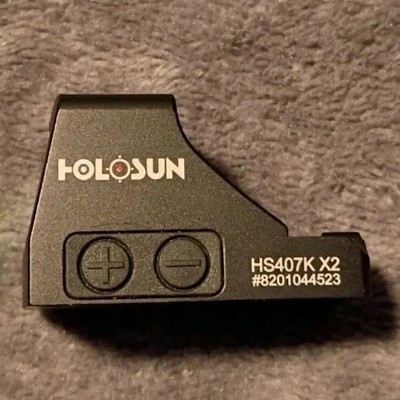 HOLOSUN HS407K-X2 6 MOA Red Dot Sight, 1x, Illuminated, Rail Mount, Black
