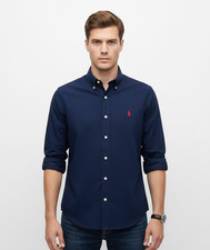 Polo Ralph Lauren Navy Oxford Shirt Red logo Classic Fit All Sizes Brand New