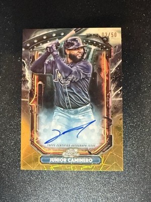 2025 Topps Chrome Cosmic Extraterrestrial Talent Gold Junior Caminero Auto 03/50