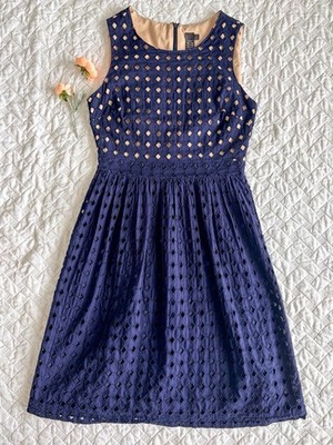LABEL by Five Twelve Navy Eyelet Sleeveless Dress Size 6