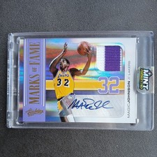 2010-11 Panini Absolute Marks of Fame Magic Johnson Game Worn Patch Auto 1/5