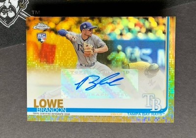  2019 Topps Chrome Update BRANDON LOWE AUTOGRAPH GOLD REFRACTOR /50 RC AUTO