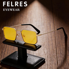 Men Women Metal Gold Frame Square UV Protection Sunglasses Driving Glasses New