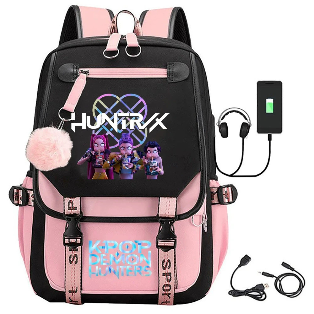 Backpack for K-pop Kids Rumi Mira Zoey HUNTR/X Bookbag for Girls