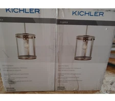 (2)- NEW Kichler Angelica Mini Pendant Polished Nickel With Crystal Accents 