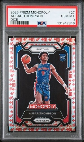 2023-24 Panini Prizm Monopoly Ausar Thompson Dice RC SSP PSA 10 GEM ROOKIE SP