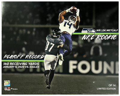 D.K. Metcalf Unsigned Playoff Rookie Record Stat 16'' x 20'' Photograph LE 14