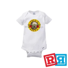 Guns N Roses Gerber Baby Onesie® Cotton Unisex White Short Sleeve Bodysuit