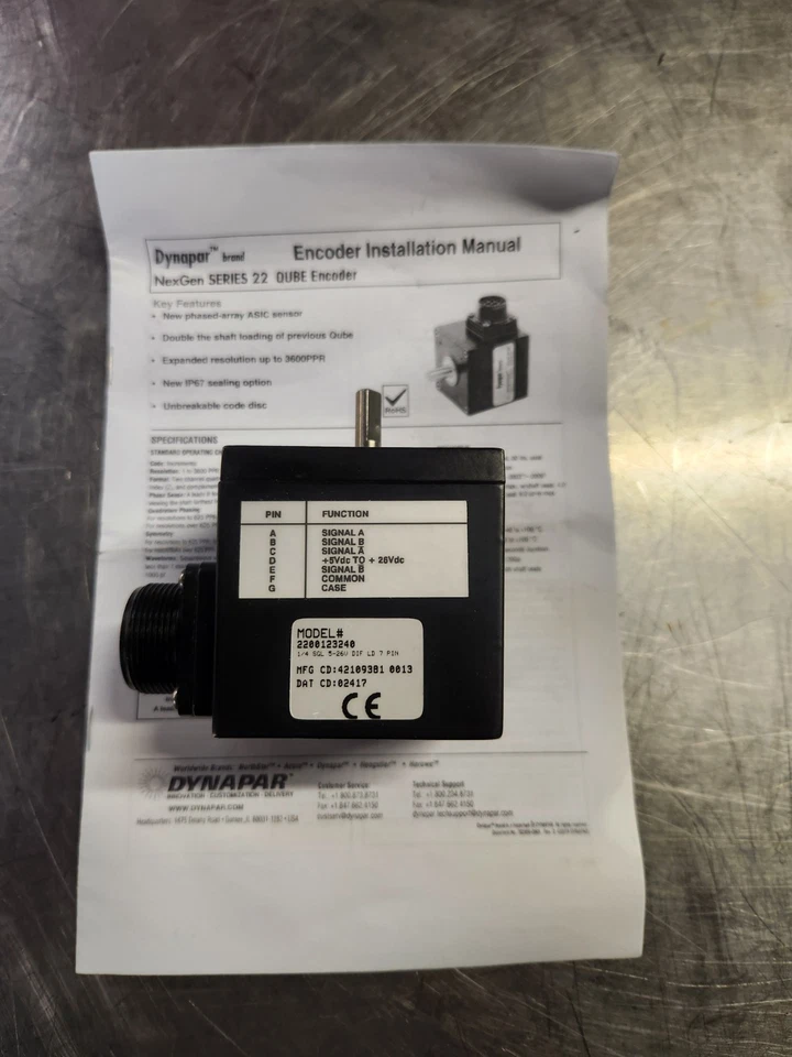 Dynapar NexGen Series 22 QUBE Encoder Model# 2200123240 - Image 2 of 4