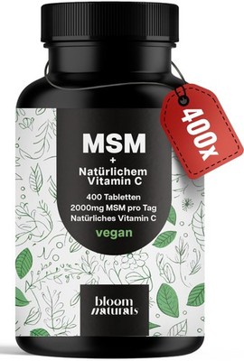 MSM Tabletten - 400 Stück - 2000mg + Vitamin C - Vegan - Laborgeprüft