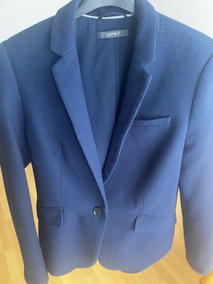 Esprit Damen Blazer blau Ein-Knopf Größe 36 Polyester Business