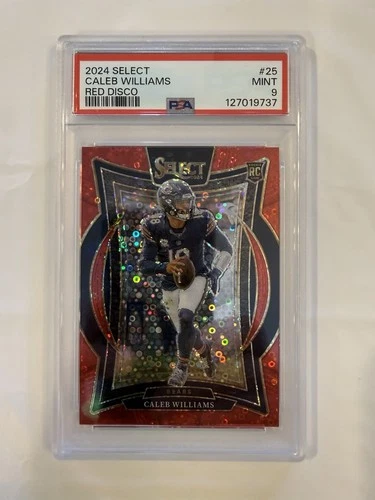 2024 Panini Select Caleb Williams Red Disco /49 RC PSA 9 Bears