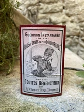 Antique Benedictine Drops Box Bad Tooth Rage 1900 Stunning Illustration