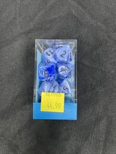 Chessex Vortex Snow Blue/black CHX30029 Polyhedral 7pc Set OOP LAB DICE