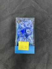 Chessex Vortex Snow Blue/black CHX30029 Polyhedral 7pc Set OOP LAB DICE