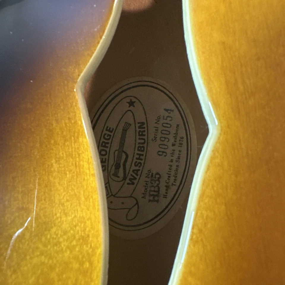 WASHBURN HB-35 TOBACCO SUNBURST 1990’s - Image 3 of 4