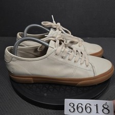 Frye Gia Low Lace Shoes Womens Size 9 Beige Leather Sneakers FR41118-IVOR